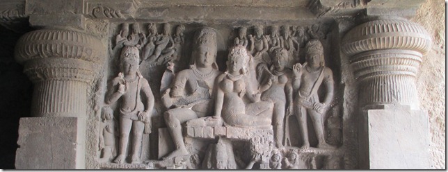 Ellora cave 29, Shiva and Parvati